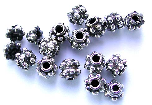 Bali sterling silver beads. Weight: 0.596 gram each. Size: 5.5*4.5 mm