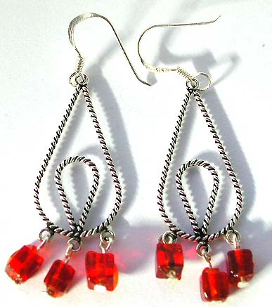 Wholesale jewelry online shop - beaded geometric sterling silver earring