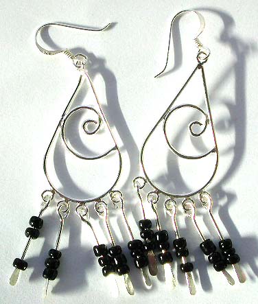 Jewelry collection - sterling silver earring with beads