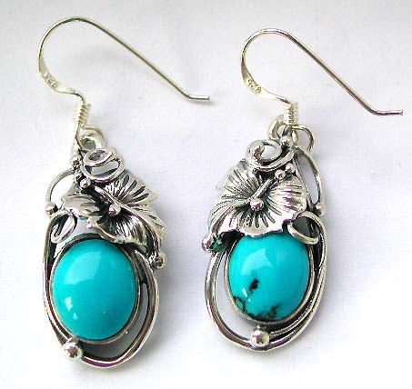 Wholesale jewelry store - sterling silver earring with turquoise