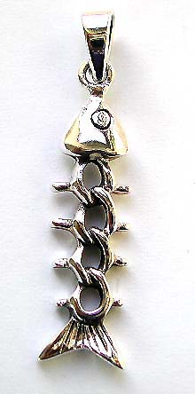 Fish pendant, wholesale prices for fish bone silver charm