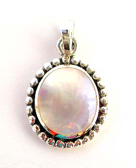 Shell Charm - Mother-of-pearl sterling silver pendant
