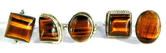 genuine Tiger Eye gemstone setting in sterling silver ring, handcrafted Thai silver jewelry