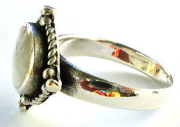 Indian jewelry online - sterling ring embedded with mother of pearl