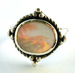Indian jewelry online - sterling ring embedded with mother of pearl