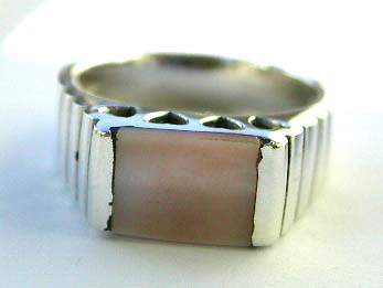 Romantic gift - southwestern sterling pink mother of pearl ring