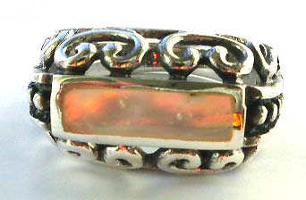 Quality ring supply - cut-out sterling ring with mother of pearl