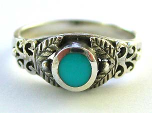 Jewelry major store supply - sterling silver ring with turquoise embedded