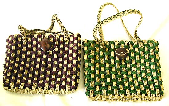 hemp string woven handbags and shoulder bags