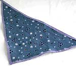 Dark blue sky with snowflake pattern design cotton triangle head bandana head scarf with tie
