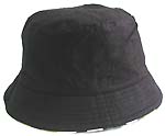 Fashion cotton double sided bucket hat, one side of natural black, and flipped over for army fashion with zipper design