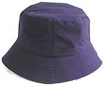 Fashion cotton double sided bucket hat, one side of natural blue, and flipped over for sun red with zipper design