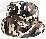 Fashion cotton double sided bucket hat, one side of neutral white, and flipped over for army fashion with zipper design