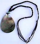 Adjustable cotton black cord fashion necklace with assorted design genuine seashell pendant