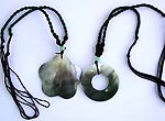 Adjustable cotton black cord fashion necklace with assorted design genuine seashell pendant