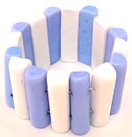 Blue and white long strip forming stretchy fashion bracelet