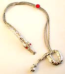 A rounded red stone beaded fashion snake bracelet
