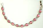 Lovely pink color oval shape cat eye stone forming fashion bracelet
