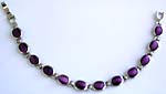 Dark purple oval shape cat eye stone forming fashion bracelet