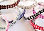 Assorted color rhinestones embedded double bands forming fashion bracelet