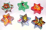 Assorted color star style fimo candle set, 6 pieces in a box