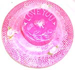 Full moon style romantic pink color 'I LOVE YOU' fashion candle made of ceramic clay
