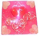 Happy red color retangular tray heart love style fashion candle made of ceramic clay