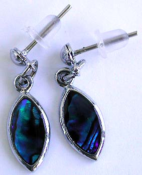 Olive shape pattern fashion earring with abalone seashell inlaid