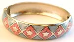 Enamel color fashion bracelet bangle with star pattern design along