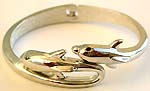 Double swimming dolphin design fashion bracelet bangle