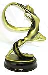 Gold plated dancing lady figure stand