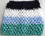 Four color section design stretchable crochet headwrap