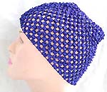 Natural blue color stretchable crochet headwrap