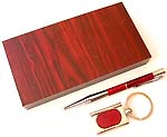 Assorted color key chain with a pen wooden box set