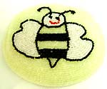 Milky white fashion beaded purse with 'happy bee' pattern design