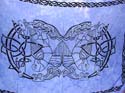 Celtic tattoo design blue background color fashion sarong wrap