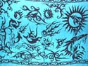 Assorted mystic Celtic pattern design blue fashion sarong wrap, made of rayon