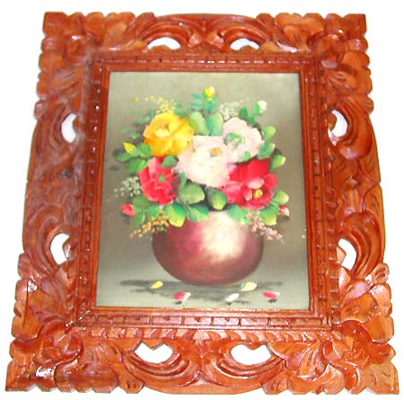 Unique gift for new home - assorted painting design carved out pattern wooden picture frame
