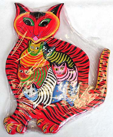 Catalog gift online wholesale r - cat pattern design assorted color wooden puzzle