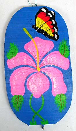 Fine garden art supply - butterfly flower pattern design blue fashion wind dancer