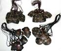 Adjustable black cord fashion necklace with assorted design carved coconut pendant