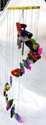 mini metal pipe wooden windchime with assorted color fish string 