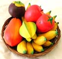 Assorted combination fruit tray with retan basket