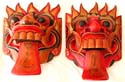 Assorted color dragon head showing long tongue design fashion wooden mask