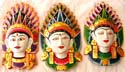 Assorted color Bali goddess design wooden mask