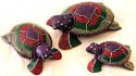 Assorted color painted dotted design Batik fashion turtle family set, set of 3 pieces