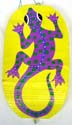 Yellow color painted dotted purple gecko pattern design fashion wind dancer