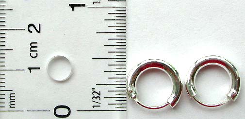 Plain thick circular loop design sterling silver earring