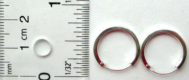Flat circular loop design sterling silver earring, smaller than EKC-41