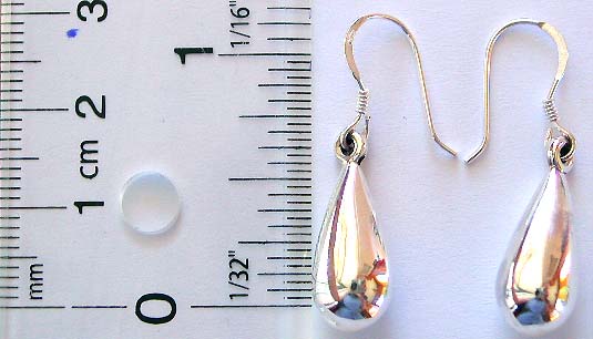 3-dimensional water-drop pattern design sterling silver earring